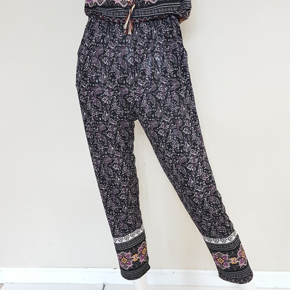 Jumpsuit Sleeveless Cinched Waist Size S/M Paisley - Picture 5 of 8